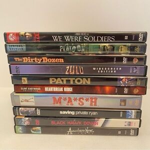 Classic War/ Action/ Mel Gibson/ Tom Hanks/ Brando Movie Bundle of 10 DVDs